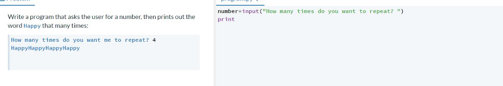 Solved in python i dont know how to repeat the input word | Chegg.com