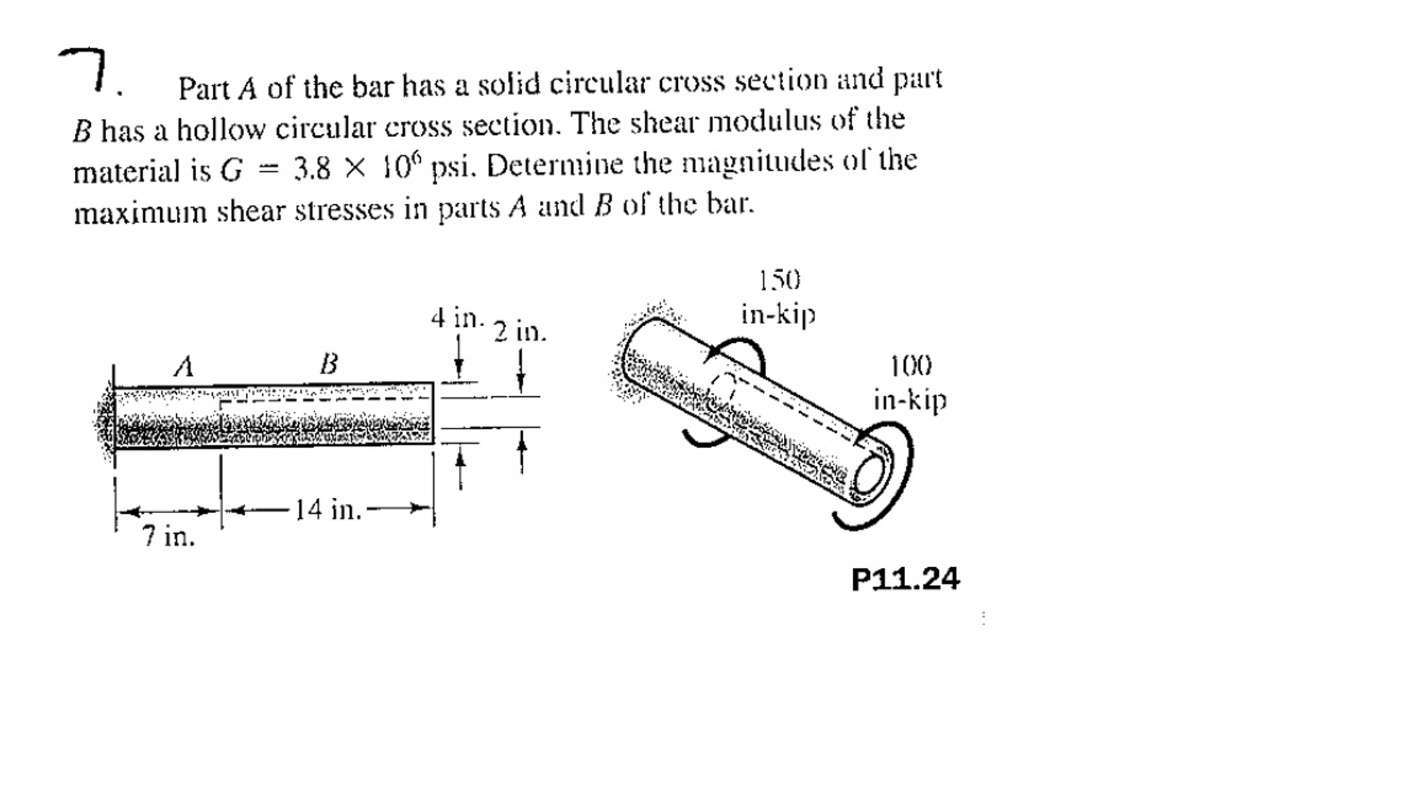 Solved Part A of the bar has a solid circular cross section