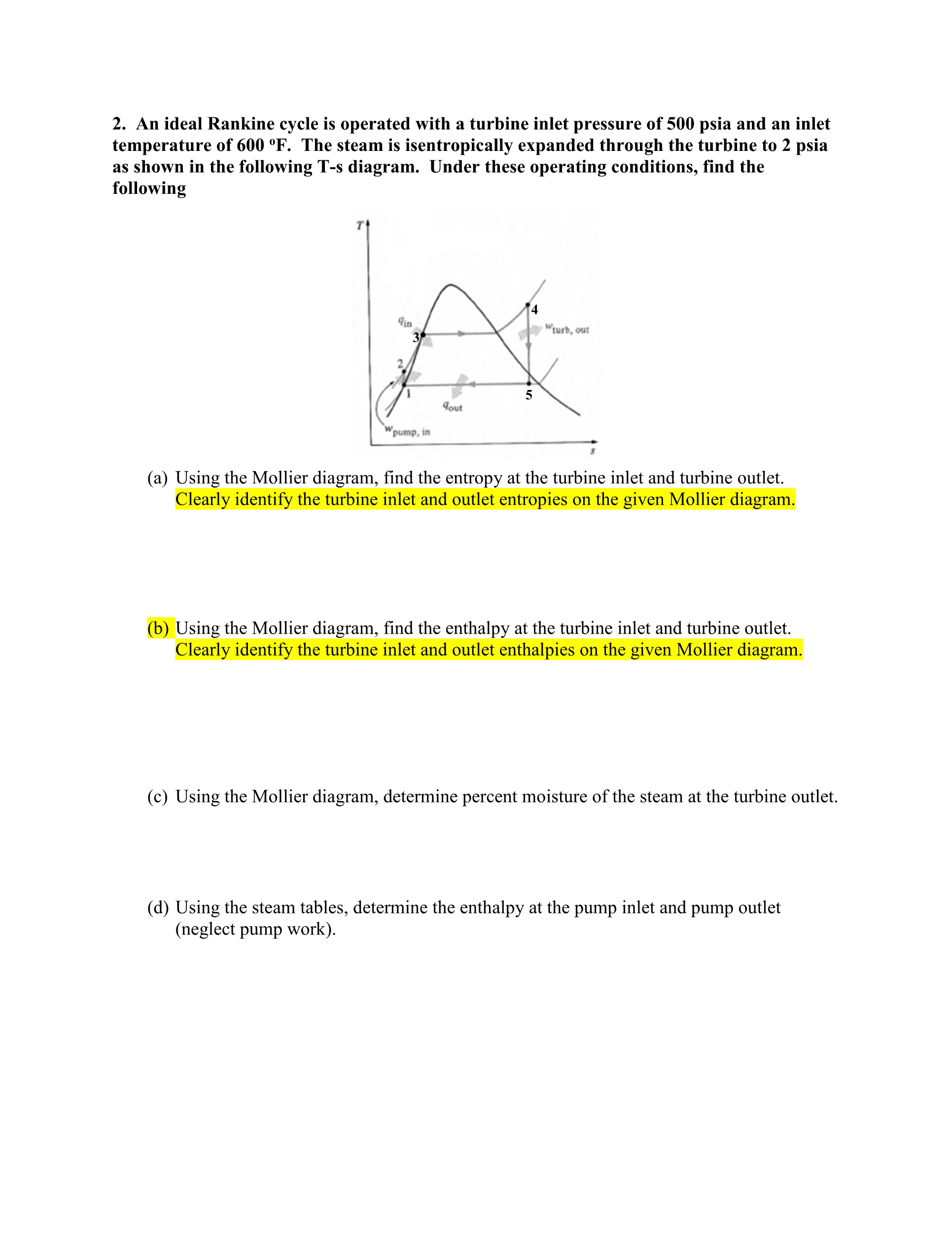 Solved 2. An ideal Rankine cycle is operated with a turbine | Chegg.com