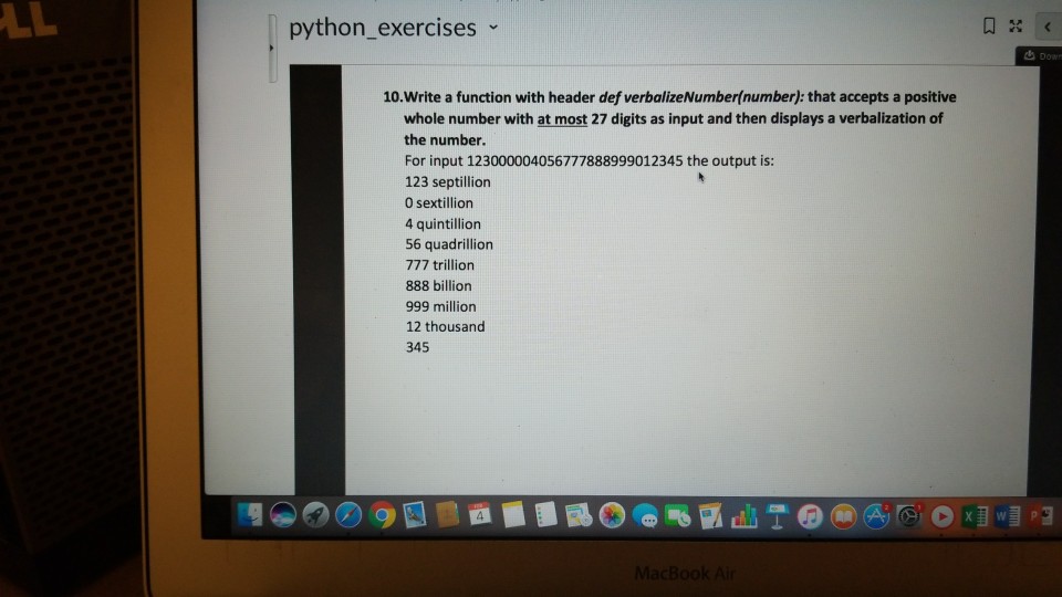 Solved EL python_exercises Dow 10.Write a function with | Chegg.com