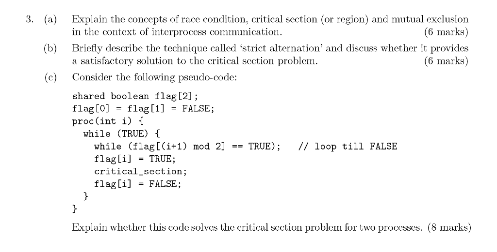 Solved Explain the concepts of race condition, critical | Chegg.com
