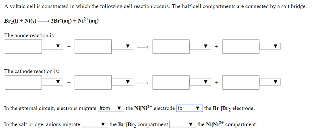 Solved A voltaic cell is constructed in which the following | Chegg.com
