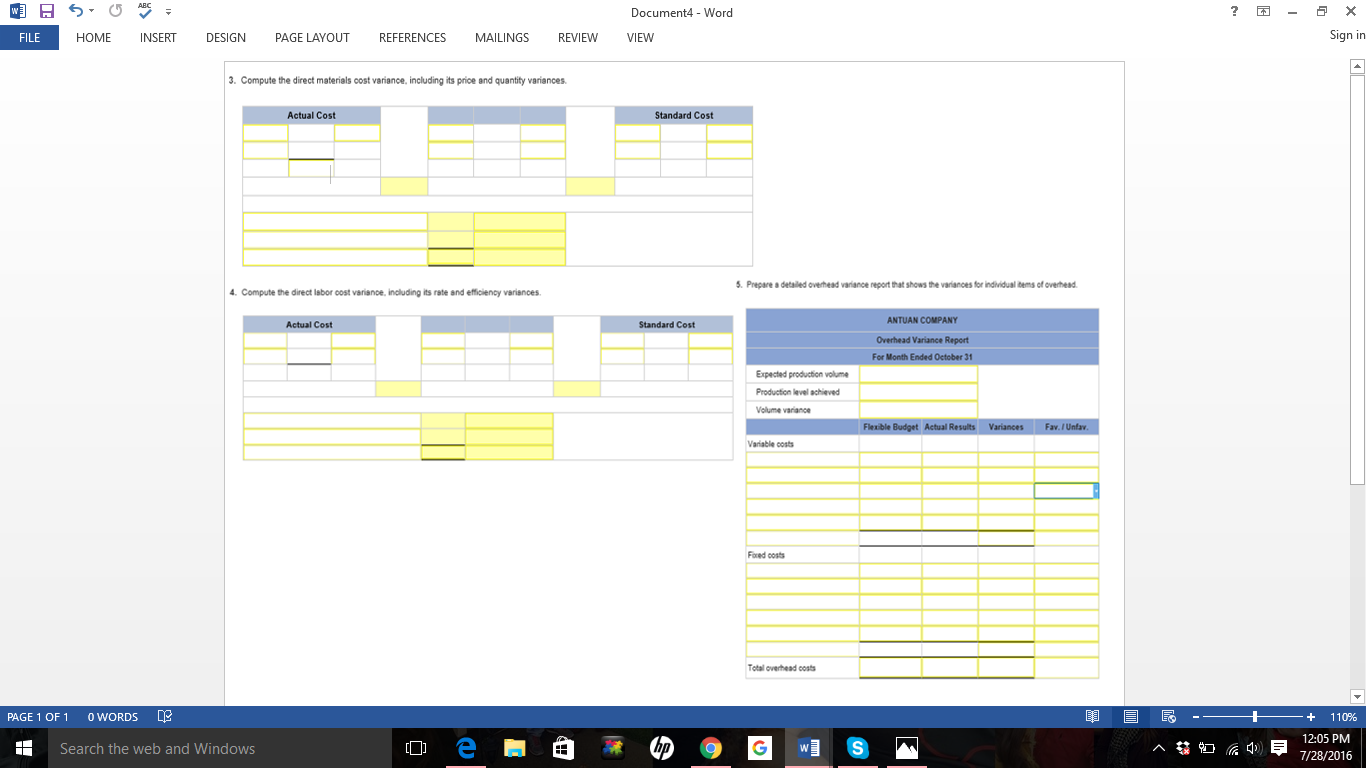 Solved Please fill in yellow boxes, may have to zoom in on | Chegg.com