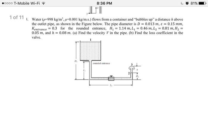 solved-water-rho-998-kg-m-3-mu-0-001-kg-m-s-flows-chegg