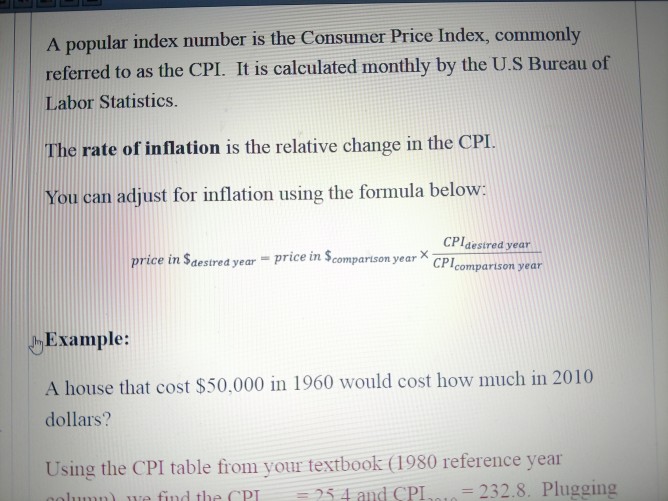 Solved A popular index number is the Consumer Price Index, | Chegg.com