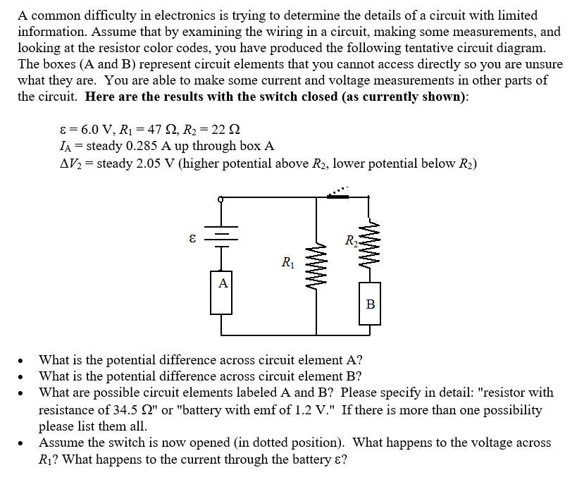 Solved A common difficulty in electronics is trying to Circuit Diagram