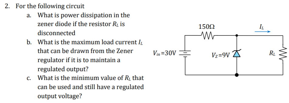 Solved 2. For the following circuit What is power | Chegg.com