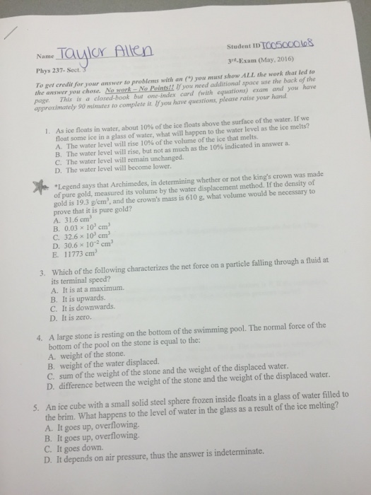 Solved As ice floats in water, about 10 of the ice floats