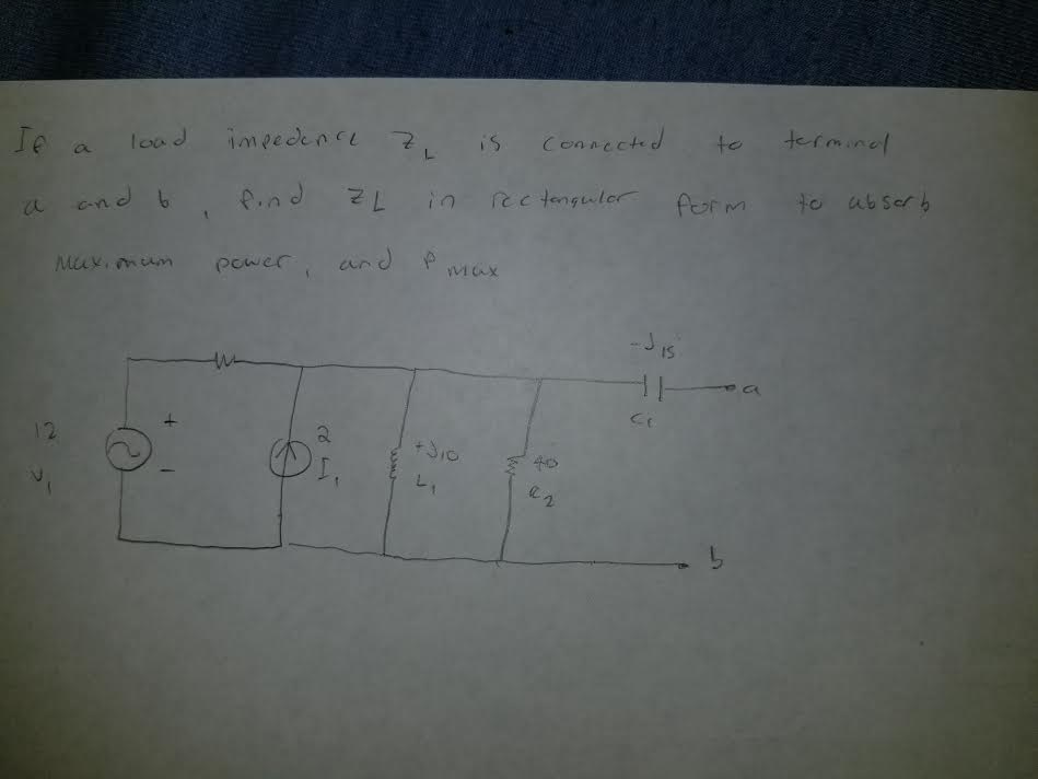 Solved If A Load Impedence ZL Is Connected To Terminal A And Chegg