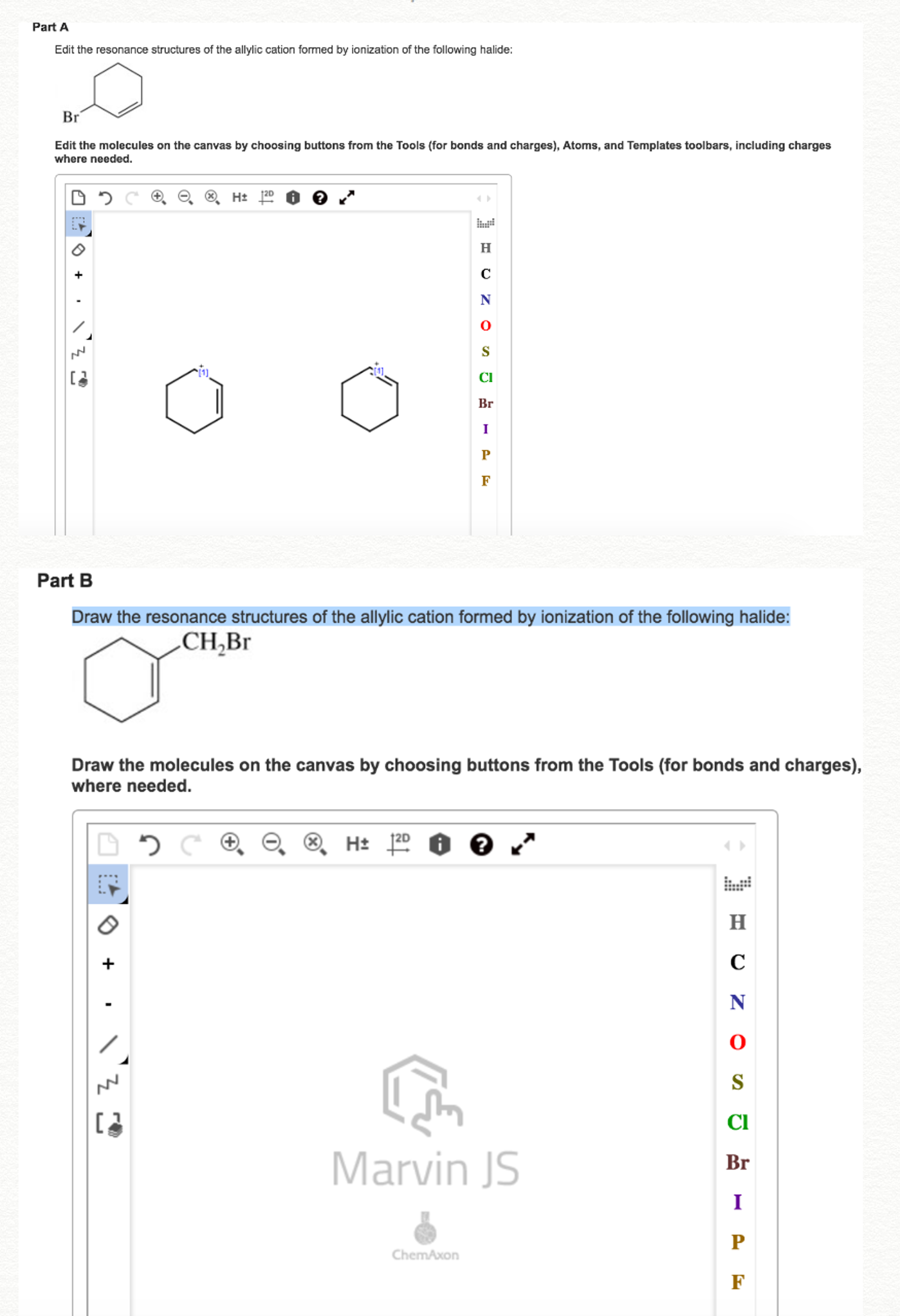 Draw the resonance structures of the allylic cation | Chegg.com