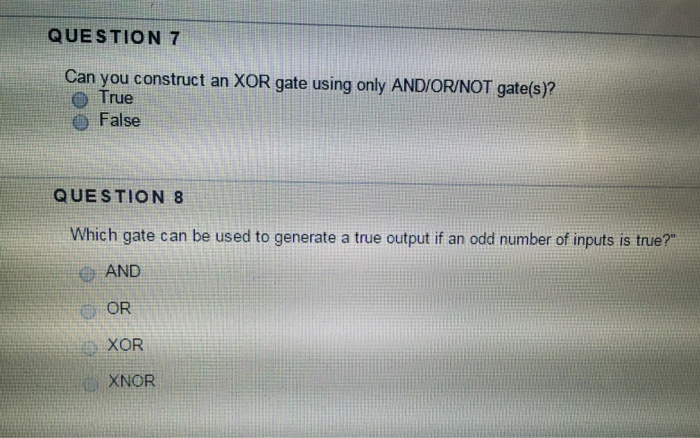 Solved Can you construct an XOR gate using only AND/OR/NOT | Chegg.com