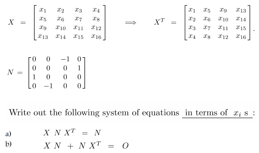 Solved This is a linear algebra problem that involves using | Chegg.com