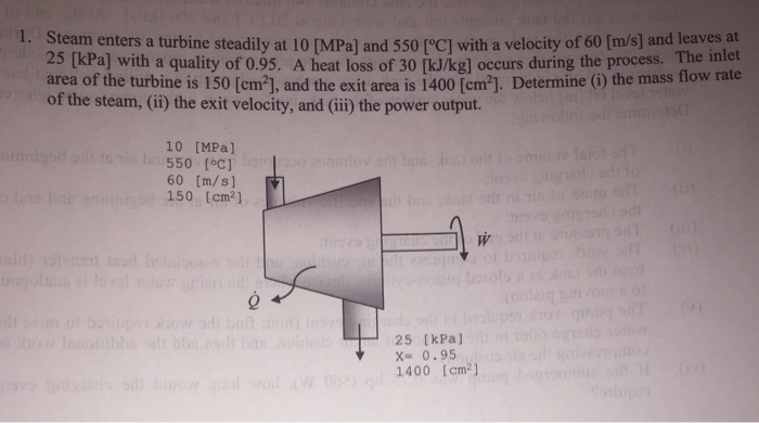 Solved 1. Steam Enters A Turbine Steadily At 10 [MPa] And | Chegg.com