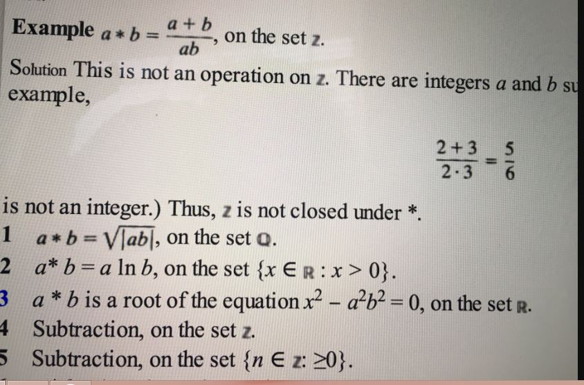 Solved Example A * B = A + B/ab, On The Set Z. Solution | Chegg.com