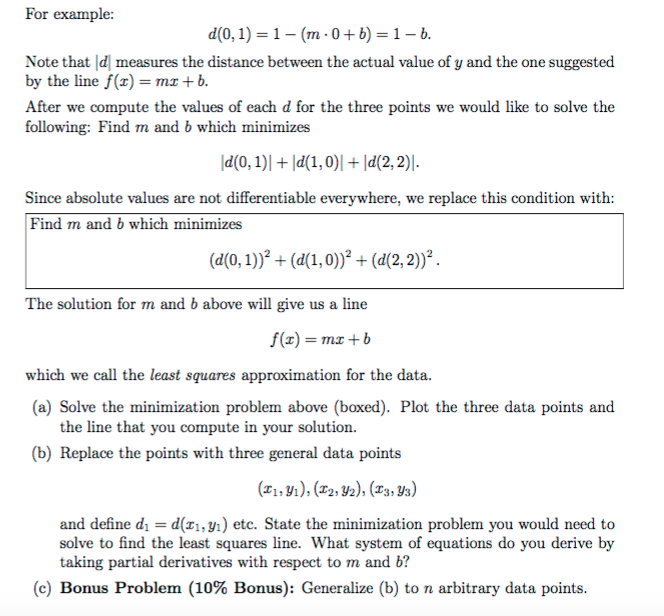 Solved 5. Method of Least Squares Consider the points (0,1), | Chegg.com