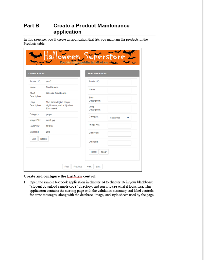 Shopping Cart Part A Create a Product List