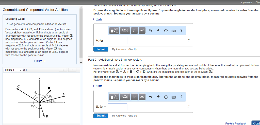 Solved Geometric and Component Vector Addition Part A | Chegg.com