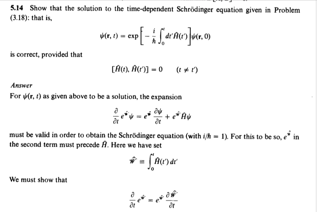 Solved Show that the solution to the time-dependent | Chegg.com