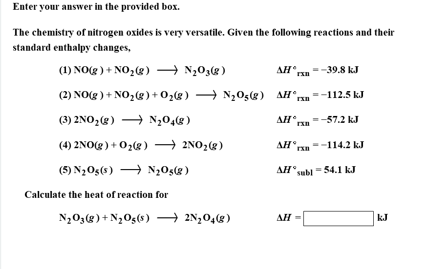 Solved Enter your answer in the provided box. The chemistry