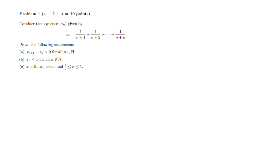 Solved Problemi 1 (4 + 2 + 4 = 10 Points) Consider The | Chegg.com