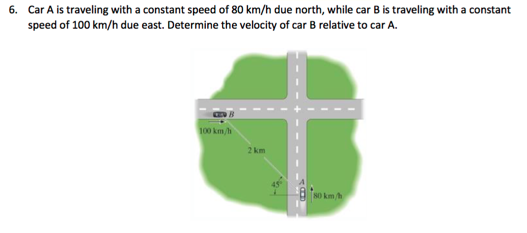 Solved Car A Is Traveling With A Constant Speed Of 80 Km/h | Chegg.com