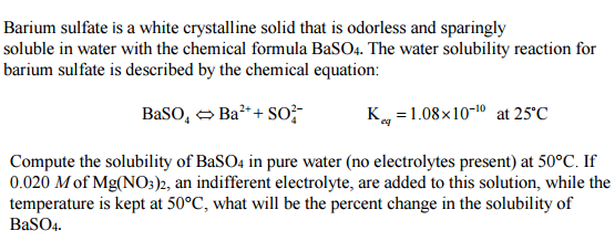 Barium Sulfate Is A White Crystalline Solid That Is 8847