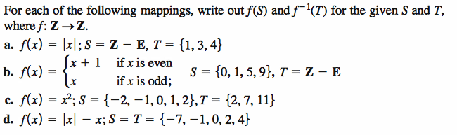 Solved For Each Of The Following Mappings, Write Out F(S) | Chegg.com