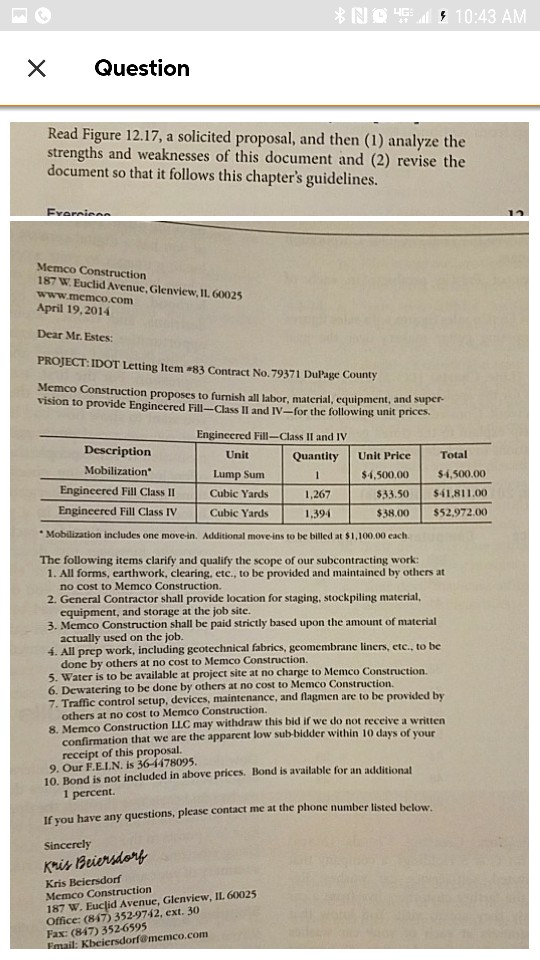 X Question Read Figure 12.17, a solicited proposal, | Chegg.com