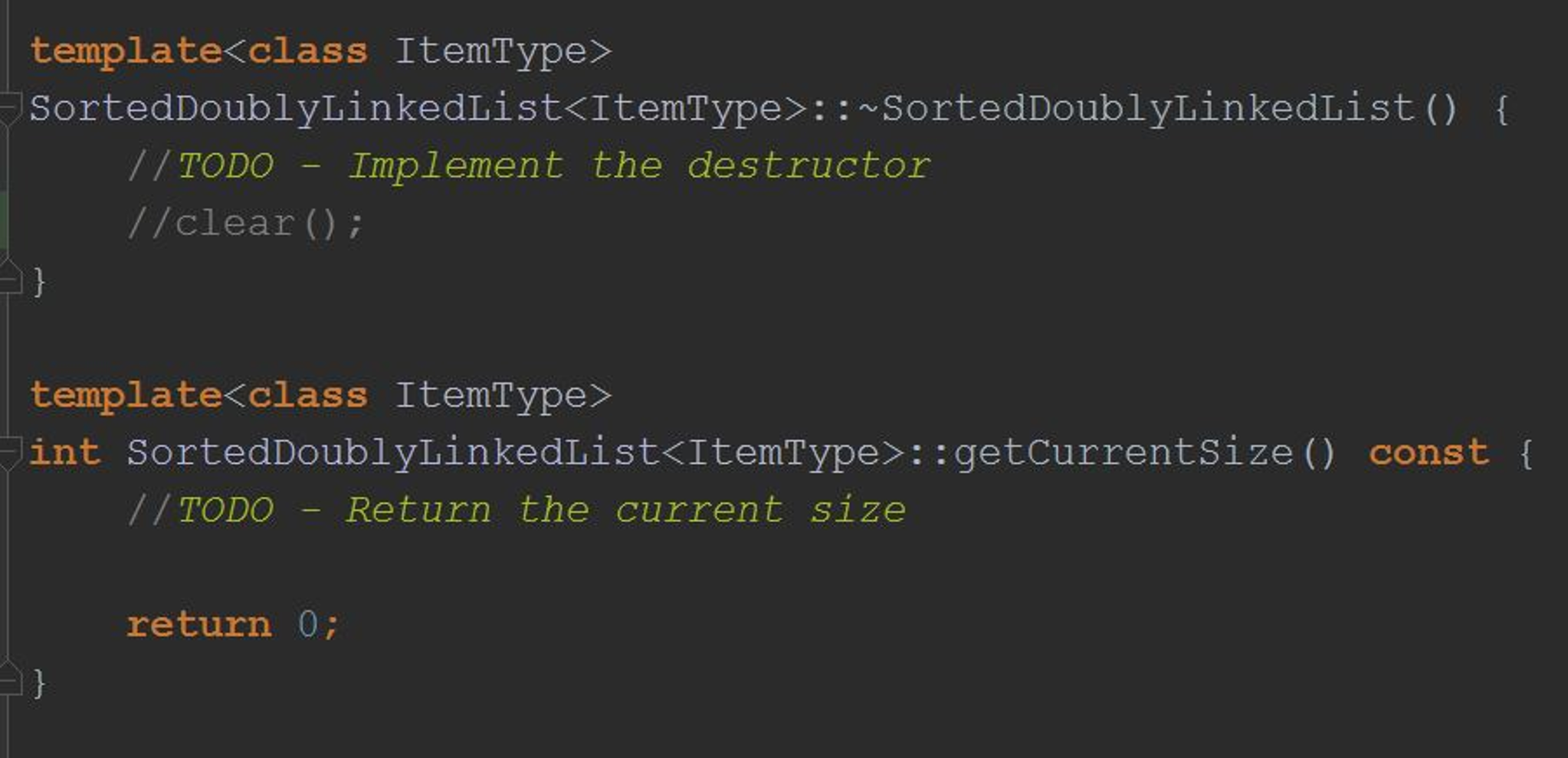 DOUBLY LINKED LIST: template | Chegg.com