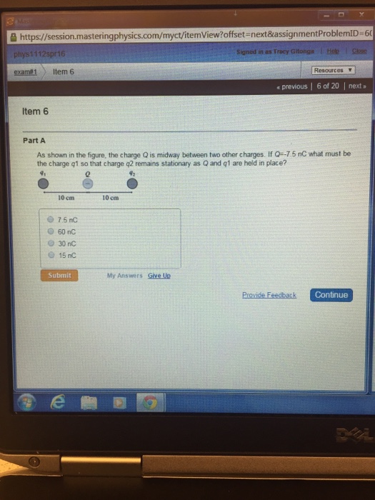 Solved As shown in the figure the charge Q is midway between