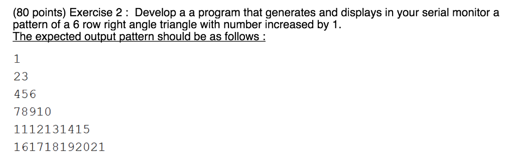 Solved (80 points) Exercise 2: Develop a a program that | Chegg.com
