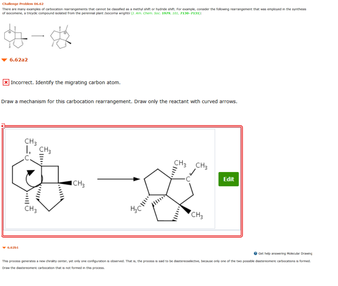 Solved Draw a mechanism for this carbocation rearrangement. | Chegg.com