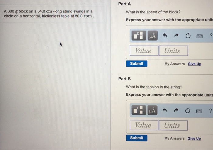 Solved A 300 g block on a 54.0 cm long string swings in a | Chegg.com