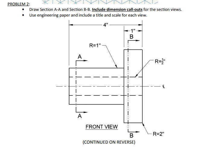 Solved Draw Section A-A And Section B-B. Include Dimension | Chegg.com