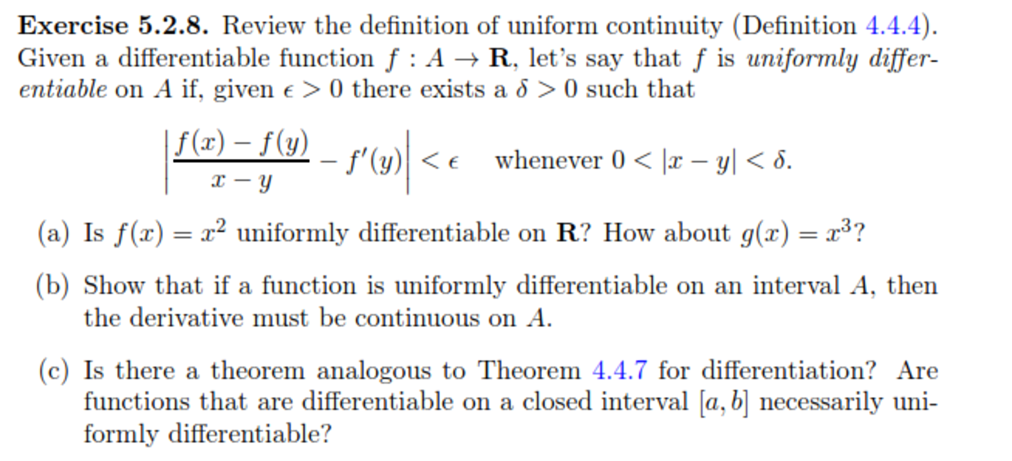 Solved Exercise 5.2.8. Review the definition of uniform | Chegg.com