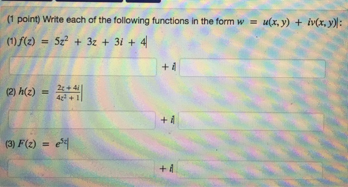 Solved Write each of the following functions in the form w | Chegg.com