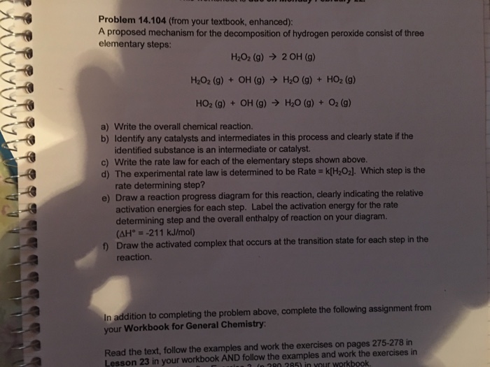 Solved A proposed mechanism for the decomposition of | Chegg.com