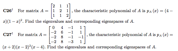 Solved For matrix A =, the characteristic polynomial of A is | Chegg.com