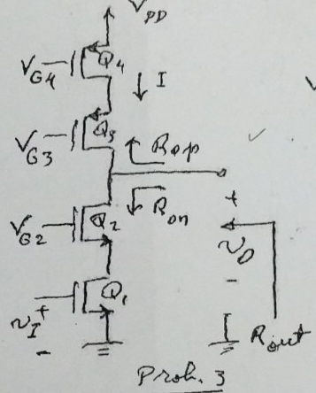 Solved Problem 3: Consider the cascode amplifier with a | Chegg.com