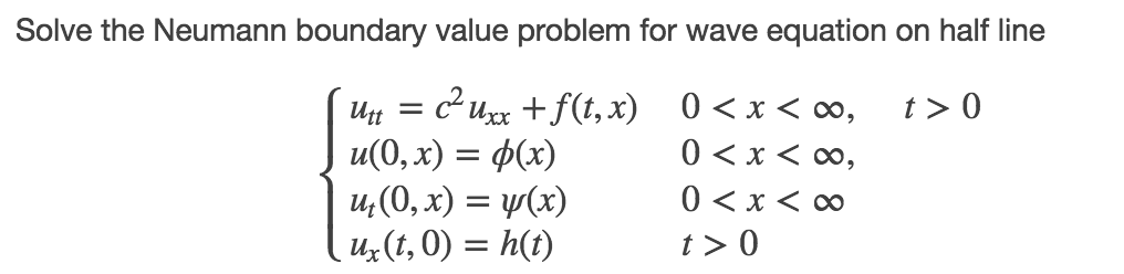 Solved Solve the Neumann boundary value problem for wave | Chegg.com