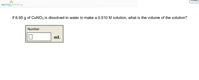 Solved pling If 8.95 g of CuNO3 is dissolved in water to | Chegg.com