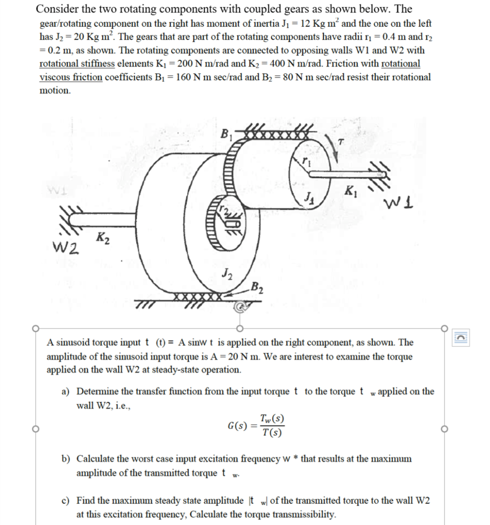 Consider the two rotating components with coupled | Chegg.com