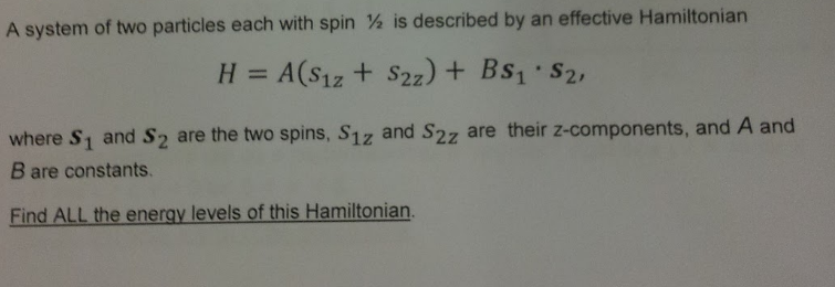 Solved A System Of Two Particles Each With Spin A Is