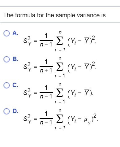 Sample Variance Formula
