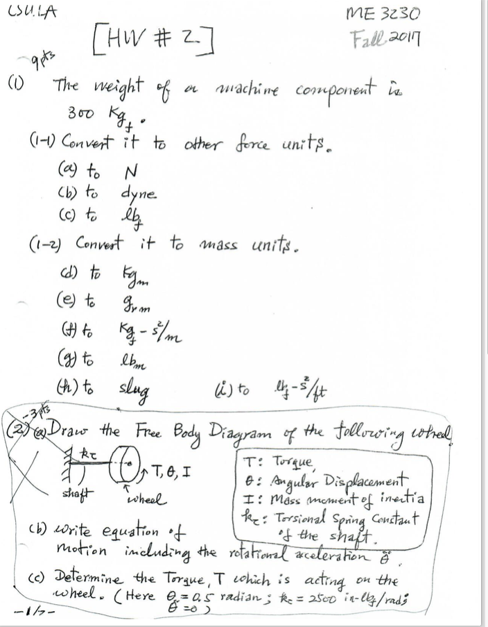 solved-the-weight-of-a-machine-component-is-300-kg-convert-chegg