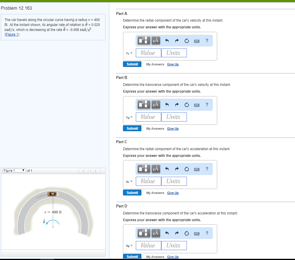 Solved The car travels along the circular curve having a | Chegg.com