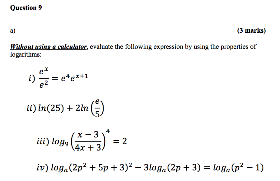 solved-without-using-a-calculator-evaluate-the-following-chegg