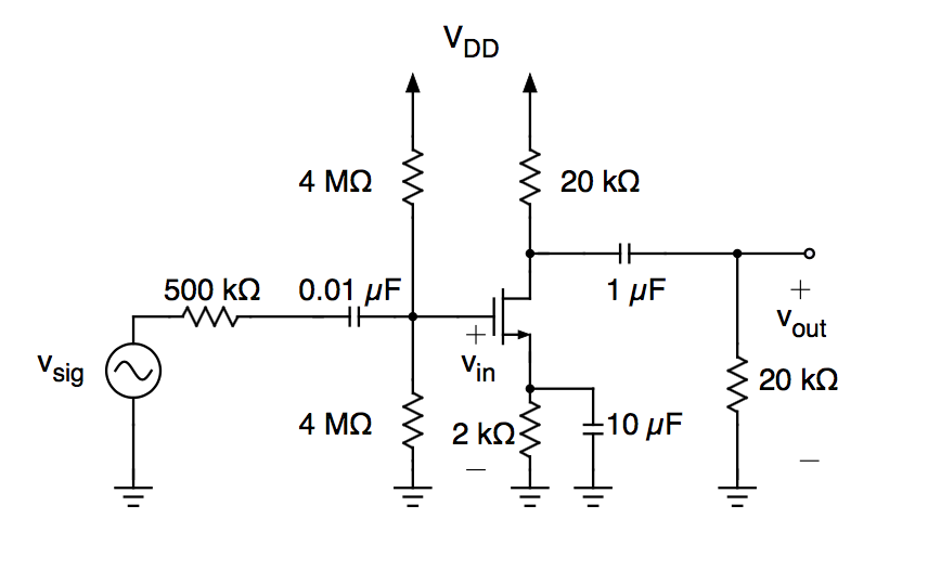 Solved For the CS amplifier shown below, find the midband | Chegg.com