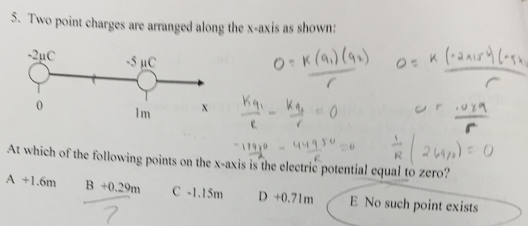 Solved 5. Two point charges are arranged along the x axis as | Chegg.com