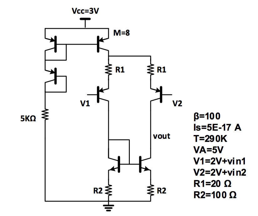 Solved Find vout in the circuit below in terms of v1 and v2. | Chegg.com